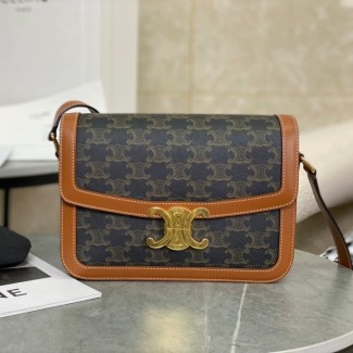 셀린느 클래식 트리오페 숄더백 블랙 탄 191242