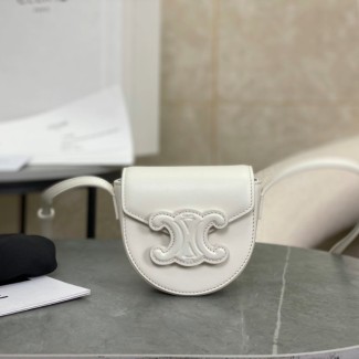 셀린느 스무스 카프스킨 미니 베사체 트리옹프 백 화이트 10J303