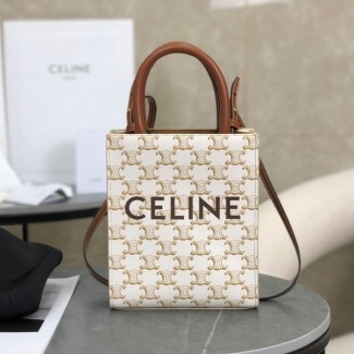 셀린느 미니 버티컬 카바스백 화이트 탄 194372