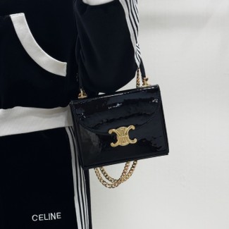 셀린느 틴 니노백 페이턴트 카프스킨 블랙