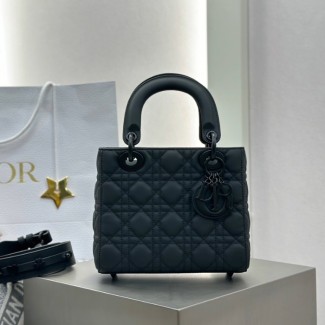 디올 레이디 디올 스몰 백 매트 블랙