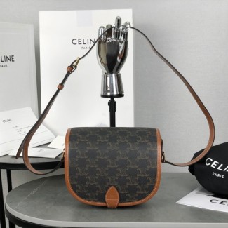 셀린느 트리옹프 미디엄 폴코 크로스 백 탄 191502