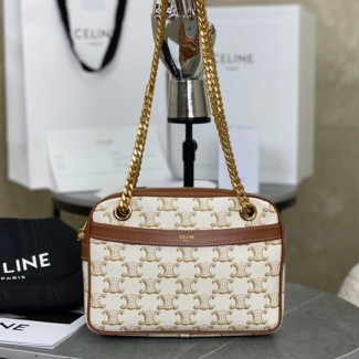 셀린느 트라이엄프 파타팡스 숄더백 스몰 화이트 196252