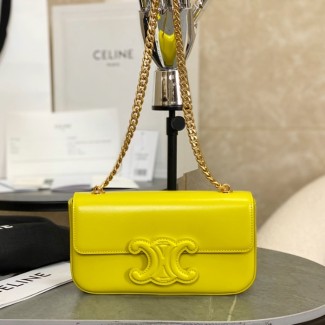 셀린느 퀴르 트리오페 플랩 체인 숄더백 라임 199243