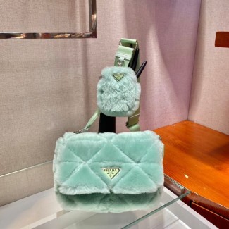 프라다 시어링 숄더백 민트