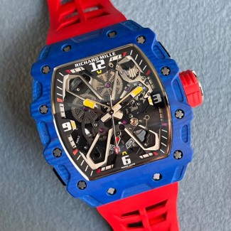 Z공장 리차드밀 라파엘 나달 블루 카본 케이스 레드 러버밴드 RM35-03