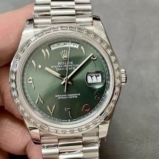 GM공장 V3 롤렉스 데이데이트 40 로만 그린 다이얼 다이아 베젤 화이트 골드 금통 228236