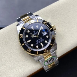 THB공장 롤렉스 서브마리너 신형 블랙 다이얼 옐로우 골드 콤비 41mm 126613