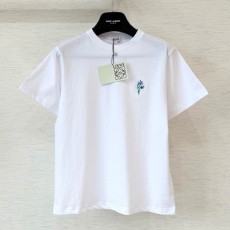 로에베 아나그램 플로럴 자수 코튼 티셔츠