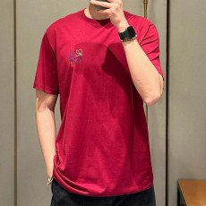 로에베 아나그램 스티치 반팔 티셔츠 버건디