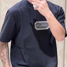 디올 Couture 네이비 코튼 저지 반팔 티셔츠