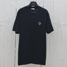 디올 다이아몬드 캐주얼 코튼 저지 티셔츠 블랙