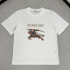 버버리 크로스 스티치 EKD 코튼 티셔츠 화이트