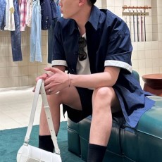 보테가베네타 네이비 컴팩트 셔츠