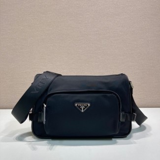 최고퀄 프라다 미디엄 리나일론 및 사피아노 가죽 숄더 백 블랙 2VH192