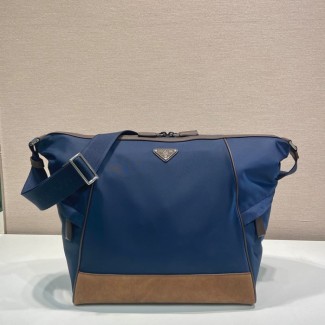최고퀄 프라다 리나일론 및 가죽 숄더백 네이비 2VH180