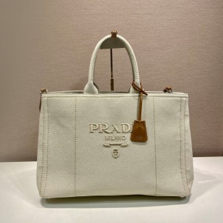 최고퀄 프라다 캔버스 토트백 내추럴 2VG131