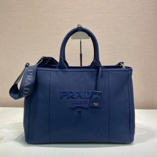 최고퀄 프라다 캔버스 토트백 네이비 2VG131