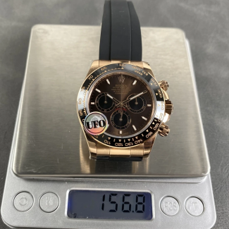 UFO공장 롤렉스 데이토나 브라운 다이얼 로즈 골드 금통 러버밴드 40mm 126515